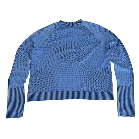 Lululemon Rest Less Cropped Pullover Size 12 Blue Nile 1/2 Zip Seamless - Picture 5 of 7